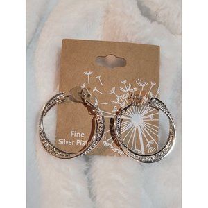 Sparkling Silver Hoop Earrings